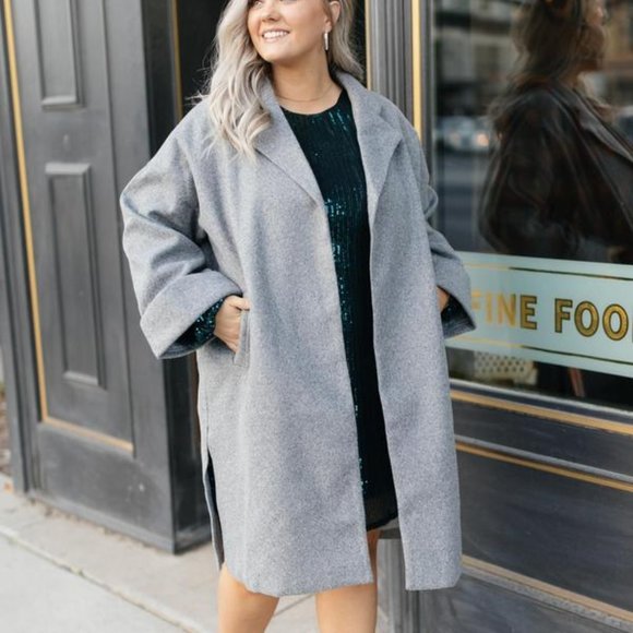Deconstructed Oversized Trench Coat in Stone Gray - Picture 5 of 5